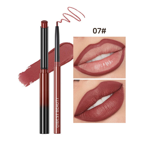 2pcs Lipstick Lipliner Pen Set Matte Nude Lip Liner Pencil