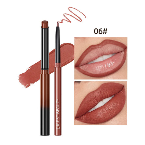 2pcs Lipstick Lipliner Pen Set Matte Nude Lip Liner Pencil