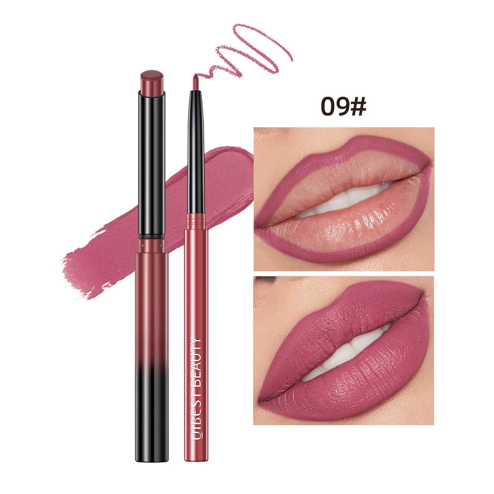 2pcs Lipstick Lipliner Pen Set Matte Nude Lip Liner Pencil
