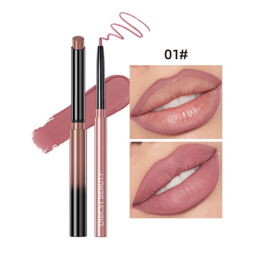 2pcs Lipstick Lipliner Pen Set Matte Nude Lip Liner Pencil