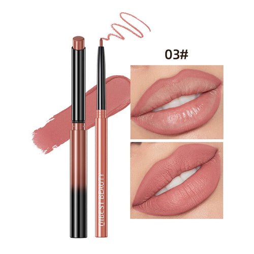 2pcs Lipstick Lipliner Pen Set Matte Nude Lip Liner Pencil