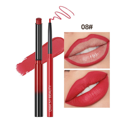 2pcs Lipstick Lipliner Pen Set Matte Nude Lip Liner Pencil