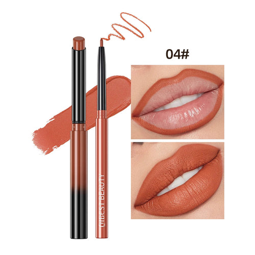 2pcs Lipstick Lipliner Pen Set Matte Nude Lip Liner Pencil