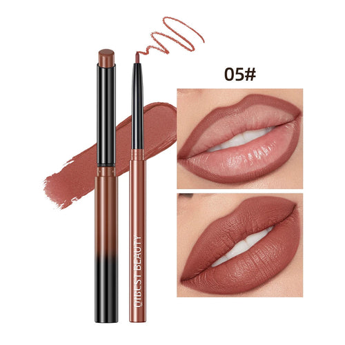2pcs Lipstick Lipliner Pen Set Matte Nude Lip Liner Pencil
